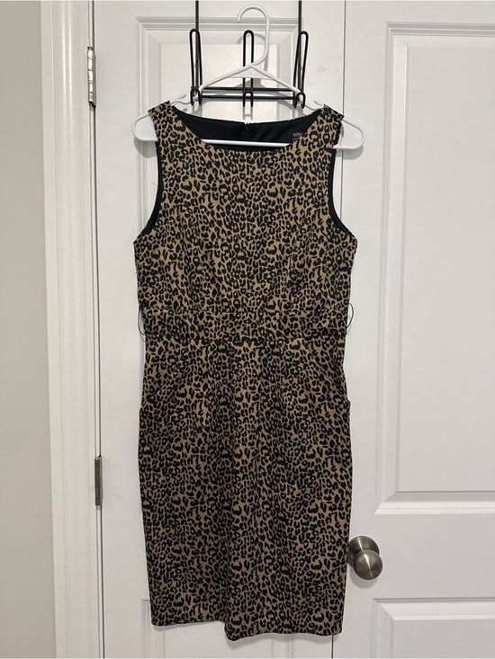 XOXO Dresses & Skirts - XOXO Leopard Print Midi Sheath Dress - Black & Tan